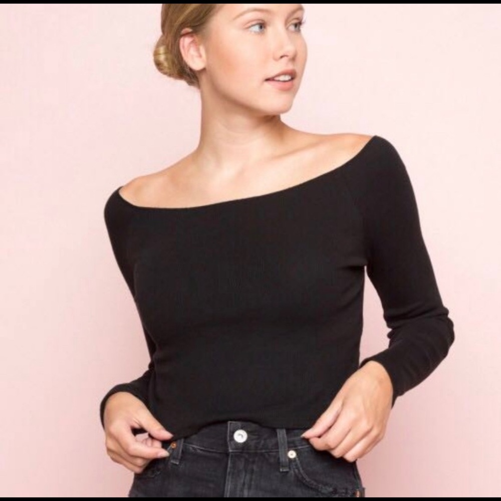 Off the Shoulder Black Long Sleeve